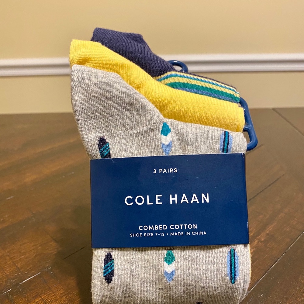 Cole Haan Socks 3 Pair Sz 7 - 12